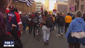 Protesters march following first day of witness testimony in Chauvin trial