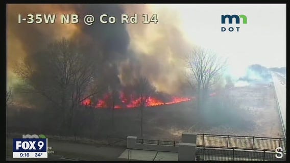 Grass fire in Lino Lakes, possibly started by cigarette
