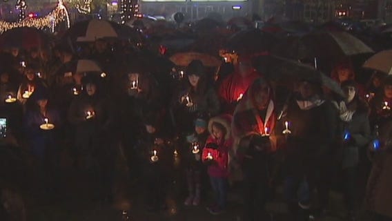 Candle light vigil for fallen officer