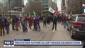 Protesters gather in Minneapolis as jury deliberations begin