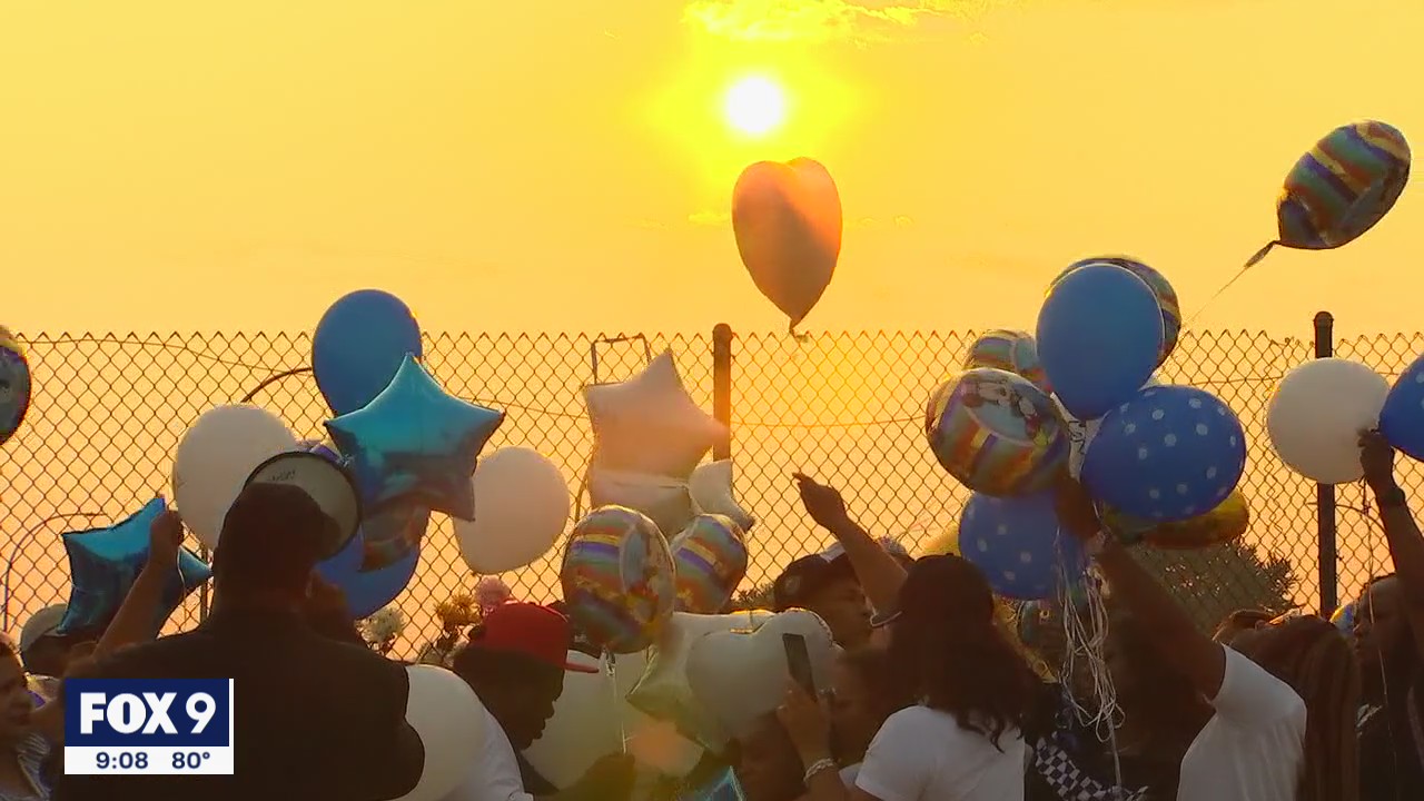 Family releases balloons to remember baby killed in Brooklyn Center crash