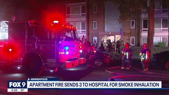 Minneapolis apartment fire sends three people to hospital for smoke inhalation