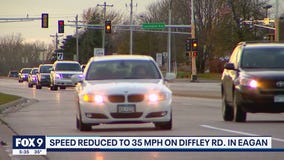 Speed reduced to 35 mph on Diffley Road in Eagan, Minnesota