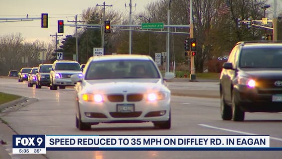 Speed reduced to 35 mph on Diffley Road in Eagan, Minnesota