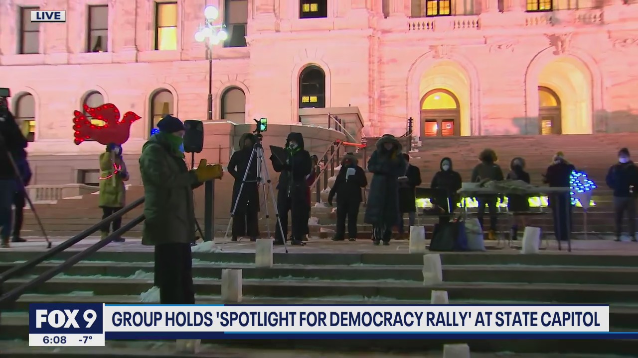 One year since Jan. 6: "Spotlight for Democracy" rally at Minnesota ...