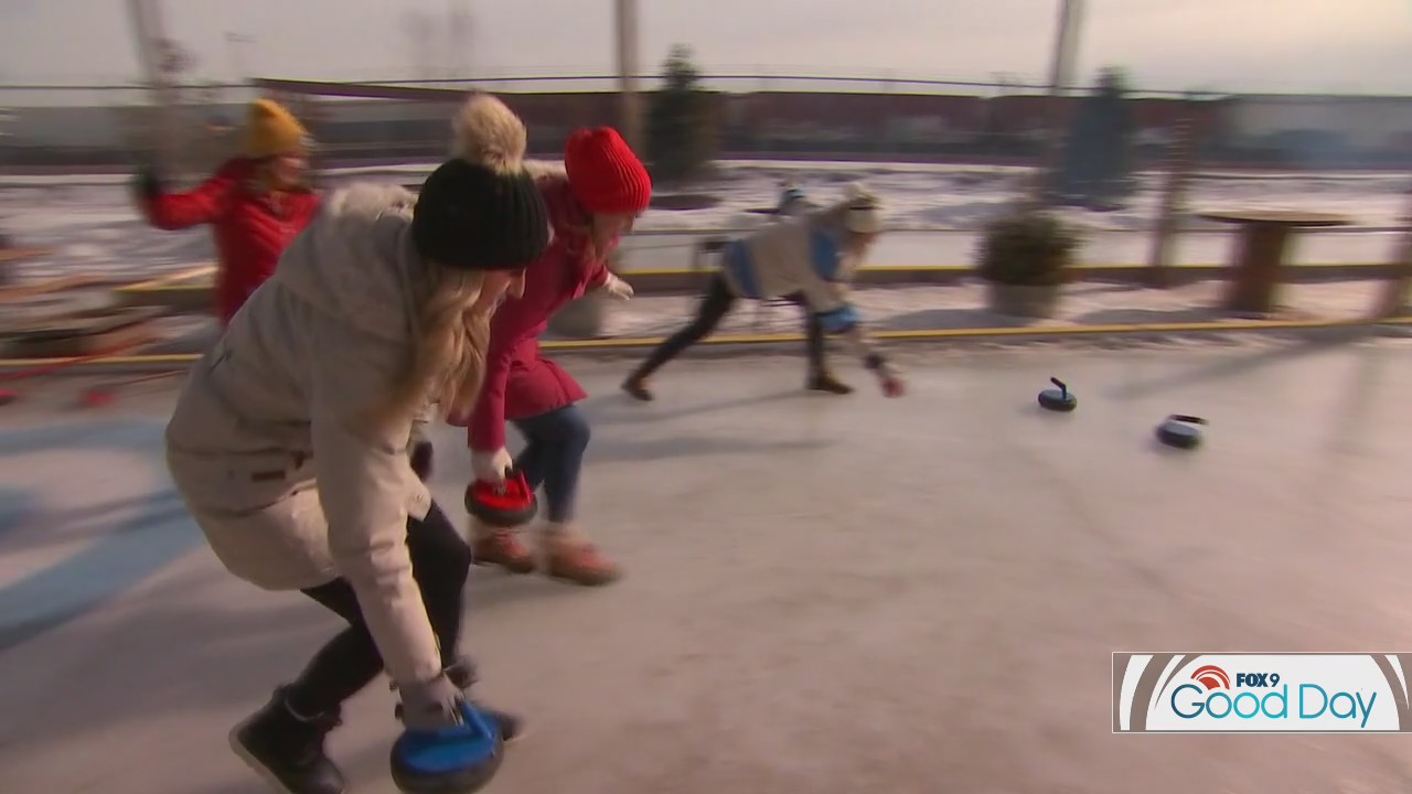 GOING FOR GOLD: Alix, Kelly & Shayne try their hand at curling