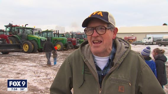Final tractor parade for retiring agriculture teacher in Randolph, Minn.