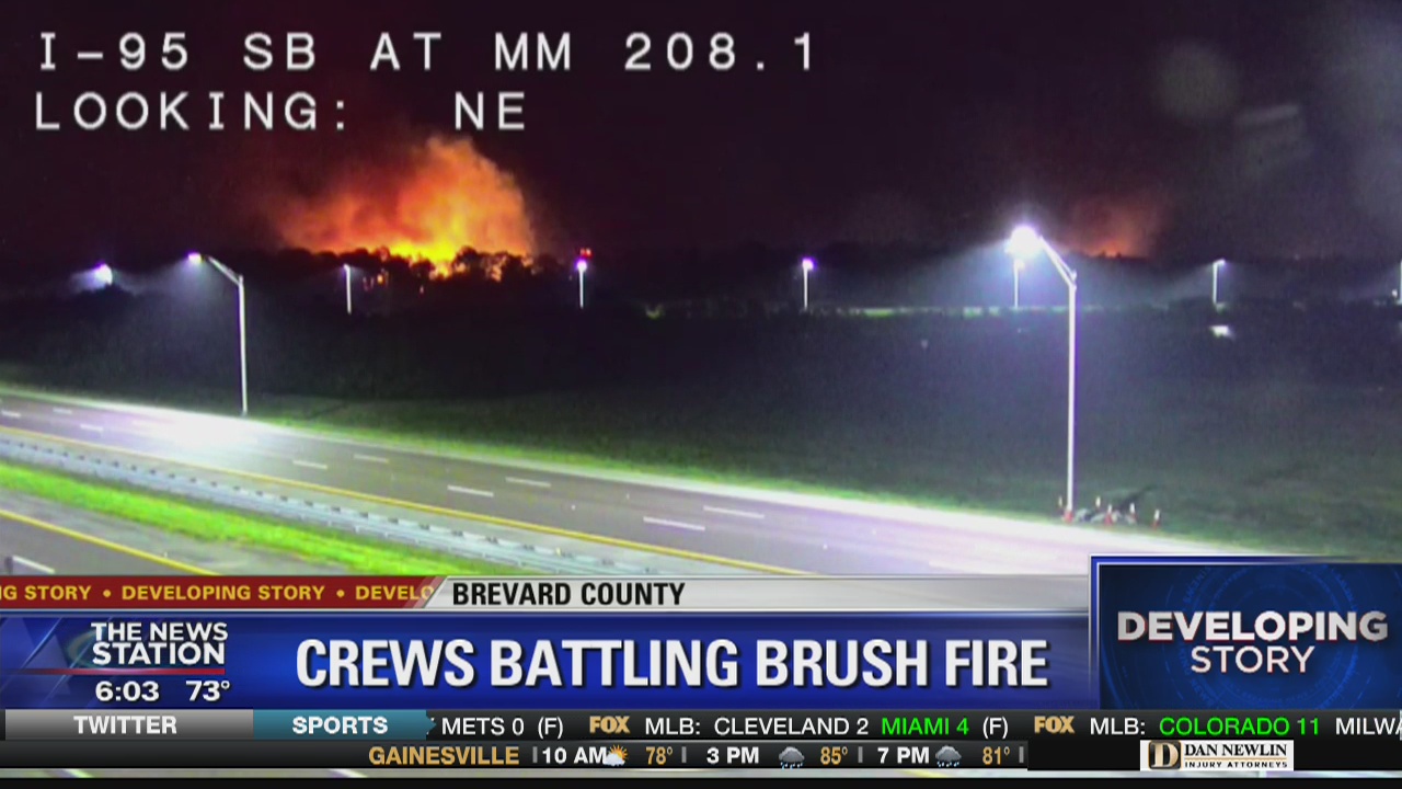Crews battling brush fire in Brevard County | FOX 35 Orlando