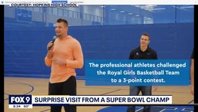 Gronkowski challenges Hopkins girls basketball team to shooting contest