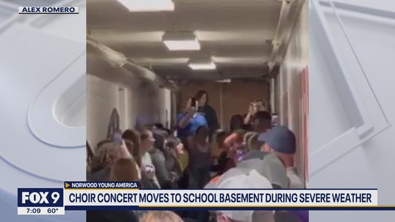 Choir concert moves to school basement during severe weather