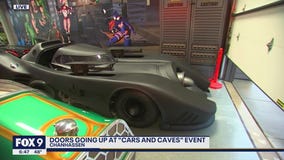 Batmobile among vehicles on display at Cars and Caves in Chanhassen