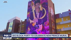 Minneapolis celebrates completion of 100-foot-tall Prince mural