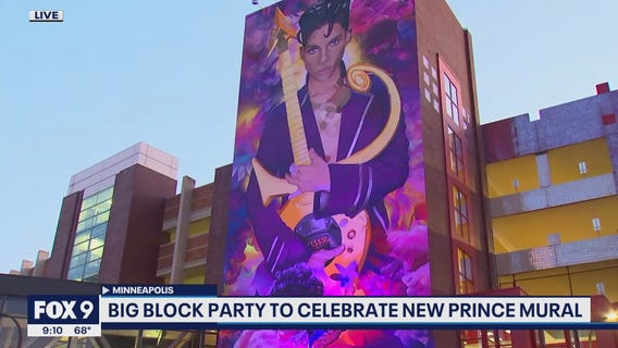 Minneapolis celebrates completion of 100-foot-tall Prince mural