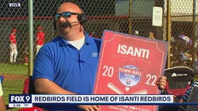 Town Ball Tour: Isanti mayor gets Town Ball Tour sign