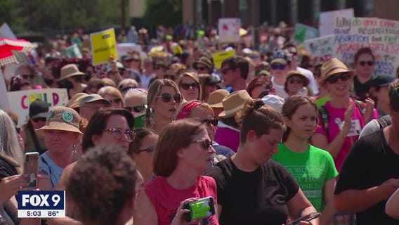 Abortion rights advocates march at Minnesota capitol