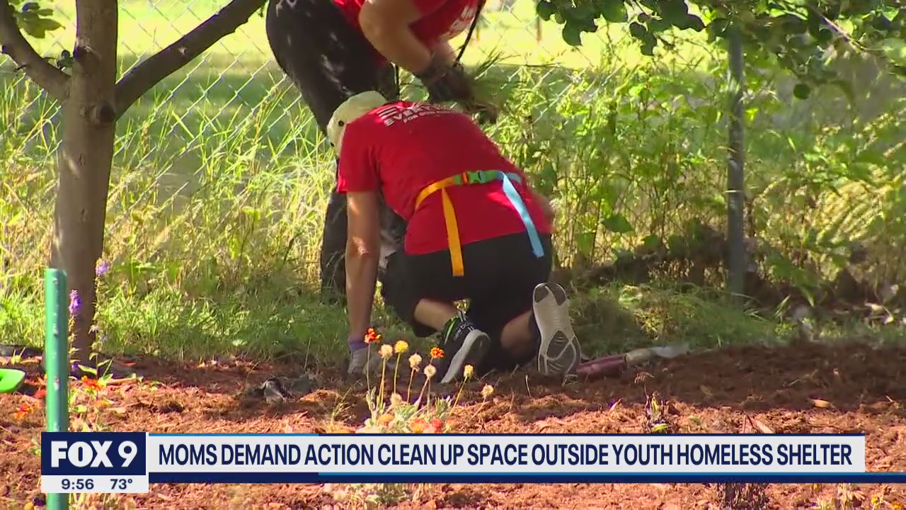 Anti-gun violence group helps beautify north Minneapolis youth shelter