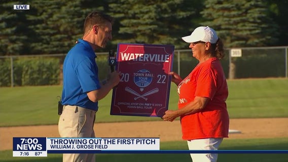 Town Ball Tour: Throwing out the first pitch