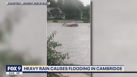 Intense flooding led to stalled vehicles in Cambridge