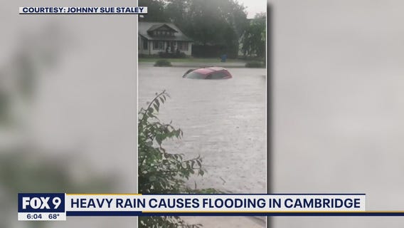 Intense flooding led to stalled vehicles in Cambridge