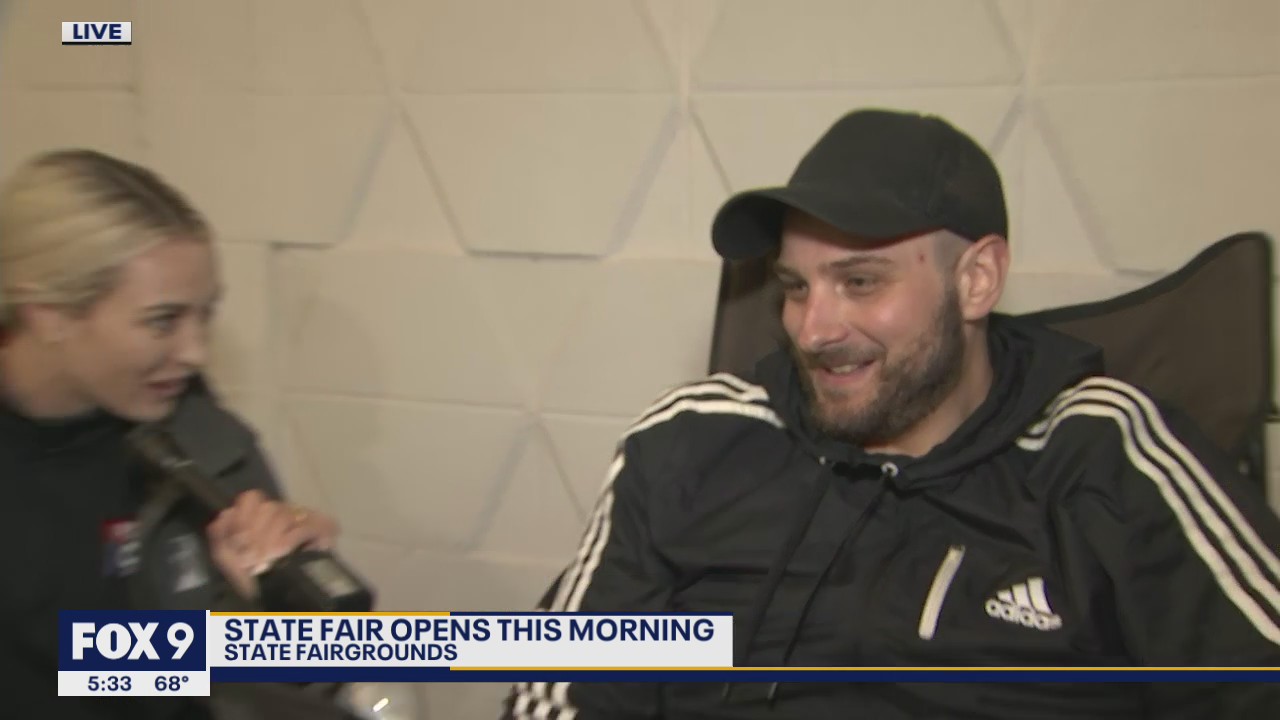 Jordan Johnson was first in line at Minnesota State Fair