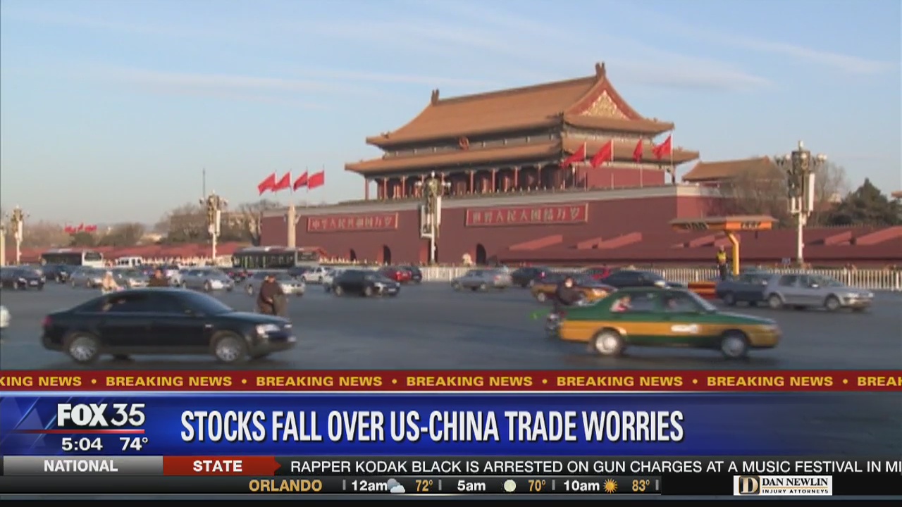 Stocks fall amid US and China trade worries