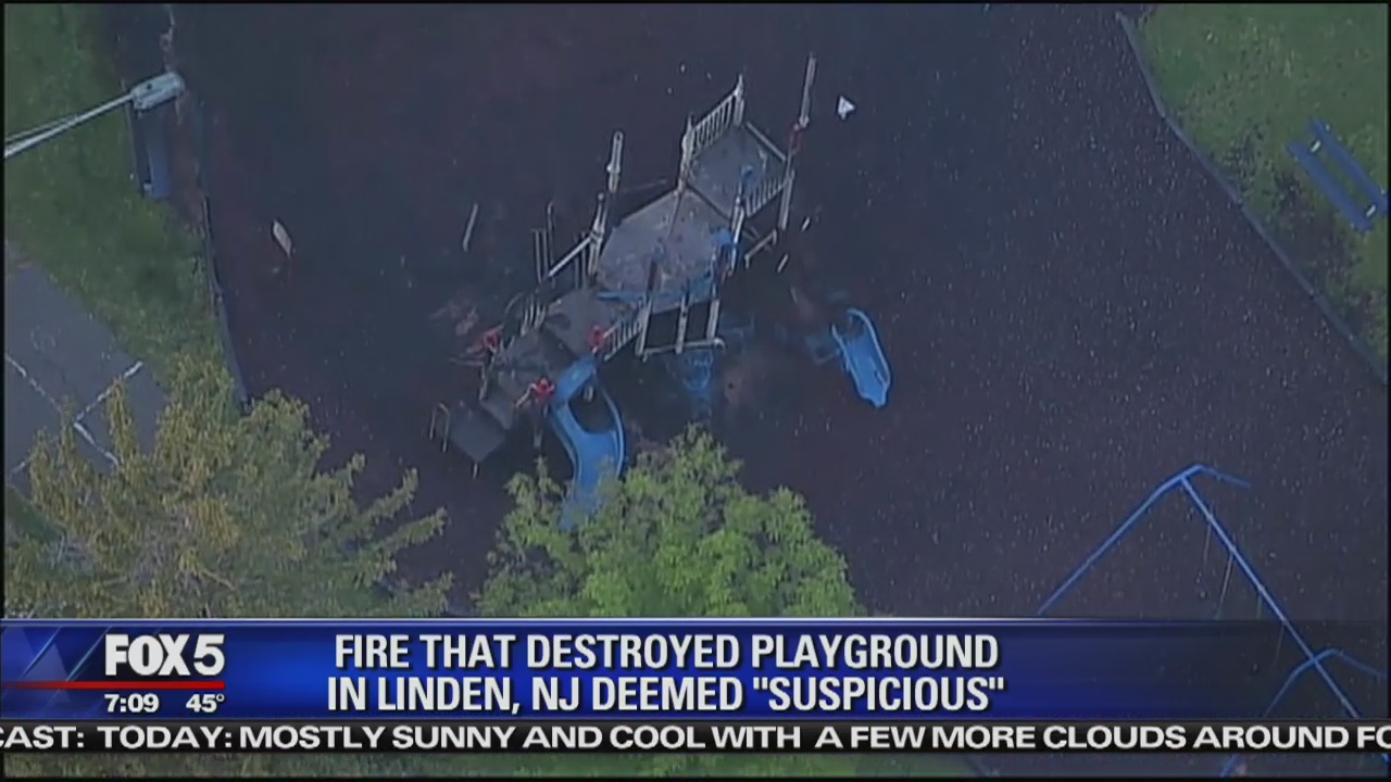 Fire destroys NJ playground