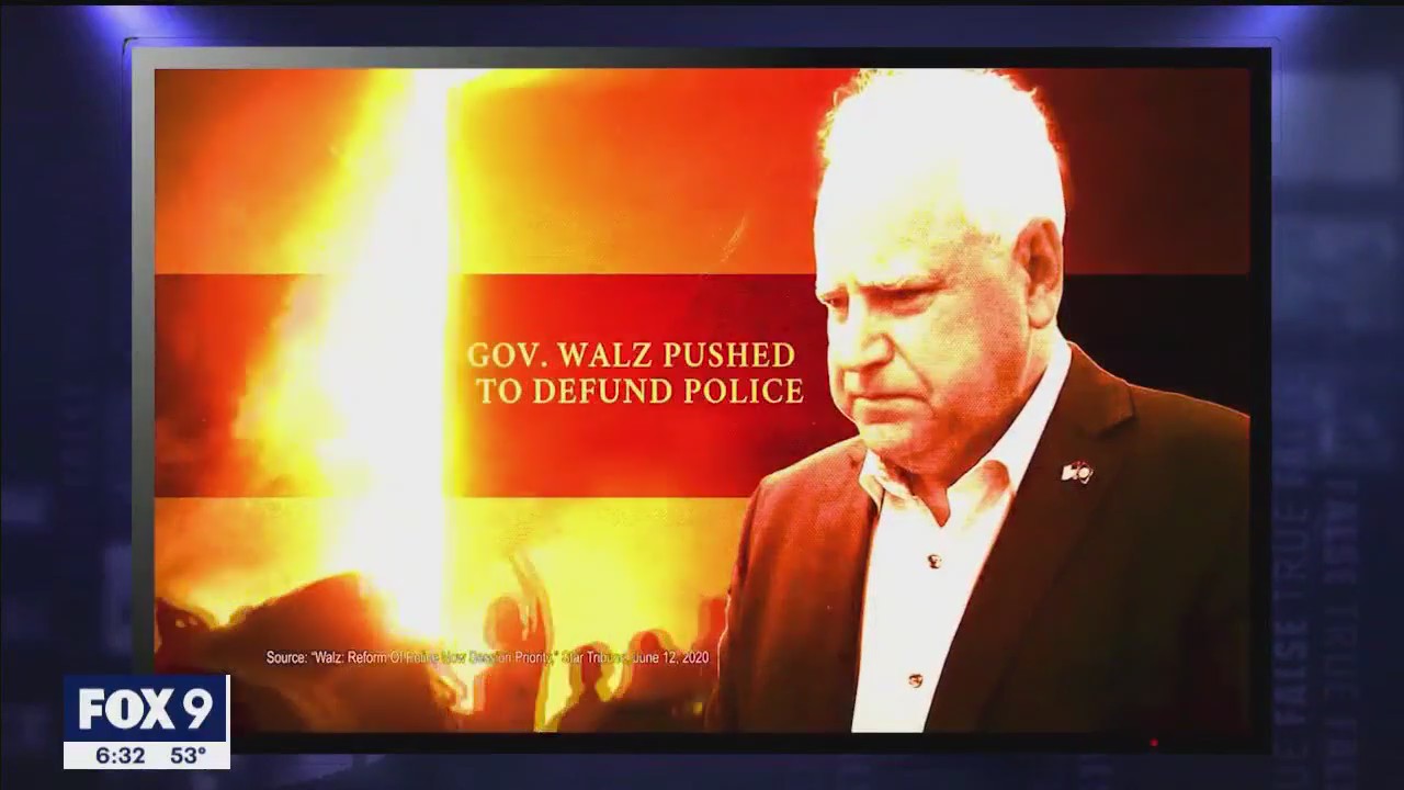 Fact Check: GOP ad spins five-alarm falsehood that Walz backed defunding police