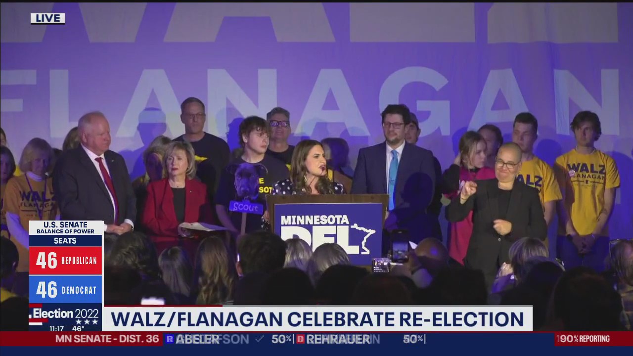 Lt. Gov. Peggy Flanagan celebrates re-election: RAW