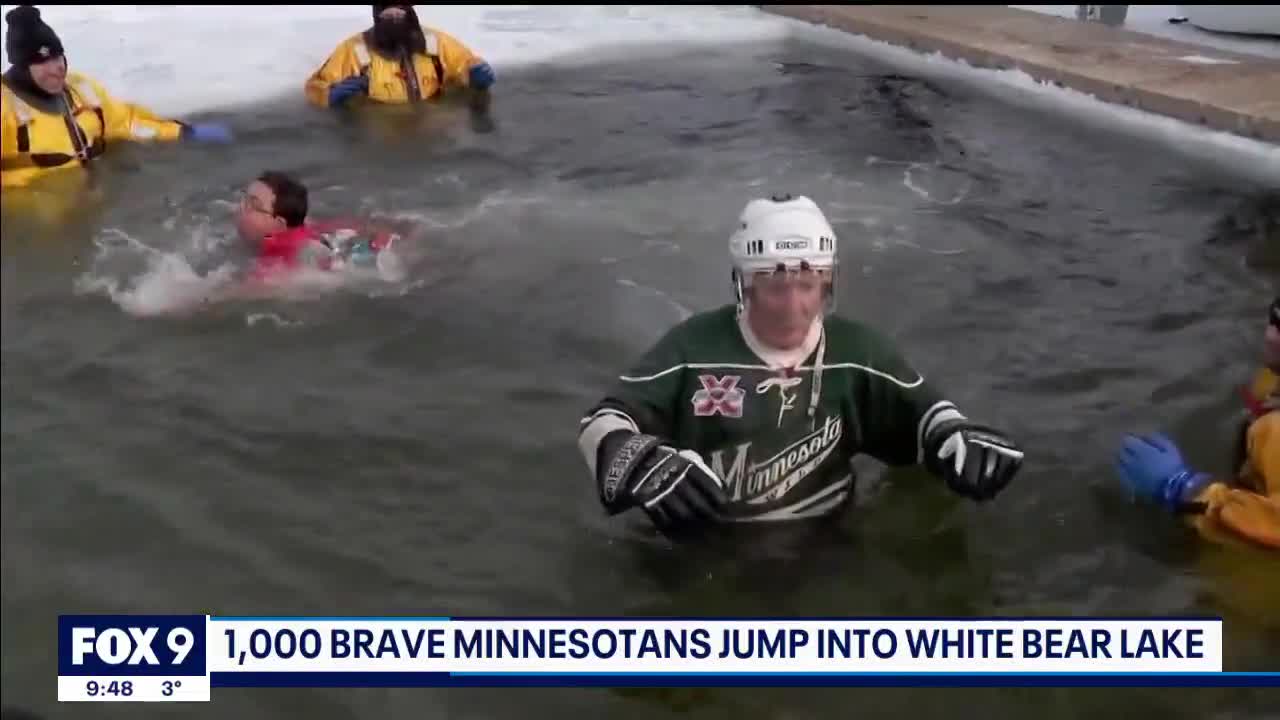 Fox 9's Ian Leonard takes the Polar Plunge for the Special Olympics Minnesota