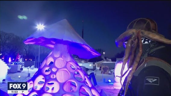 Minnesota snow sculpting competition on state fairgrounds
