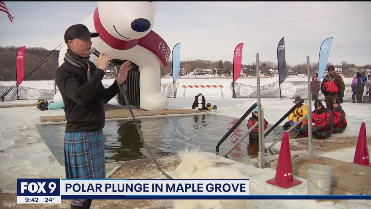 Fox 9 Meteorologist Ian Leonard joins hundreds in Maple Grove 'Polar Plunge' to raise money for Special Olympics Minnesota
