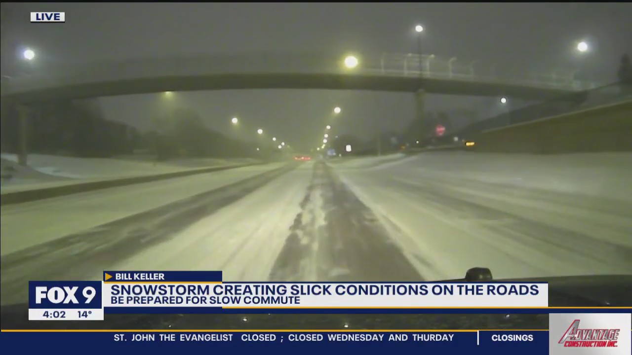 A look at Twin Cities road conditions after round 1 of winter storm [4 a.m.]