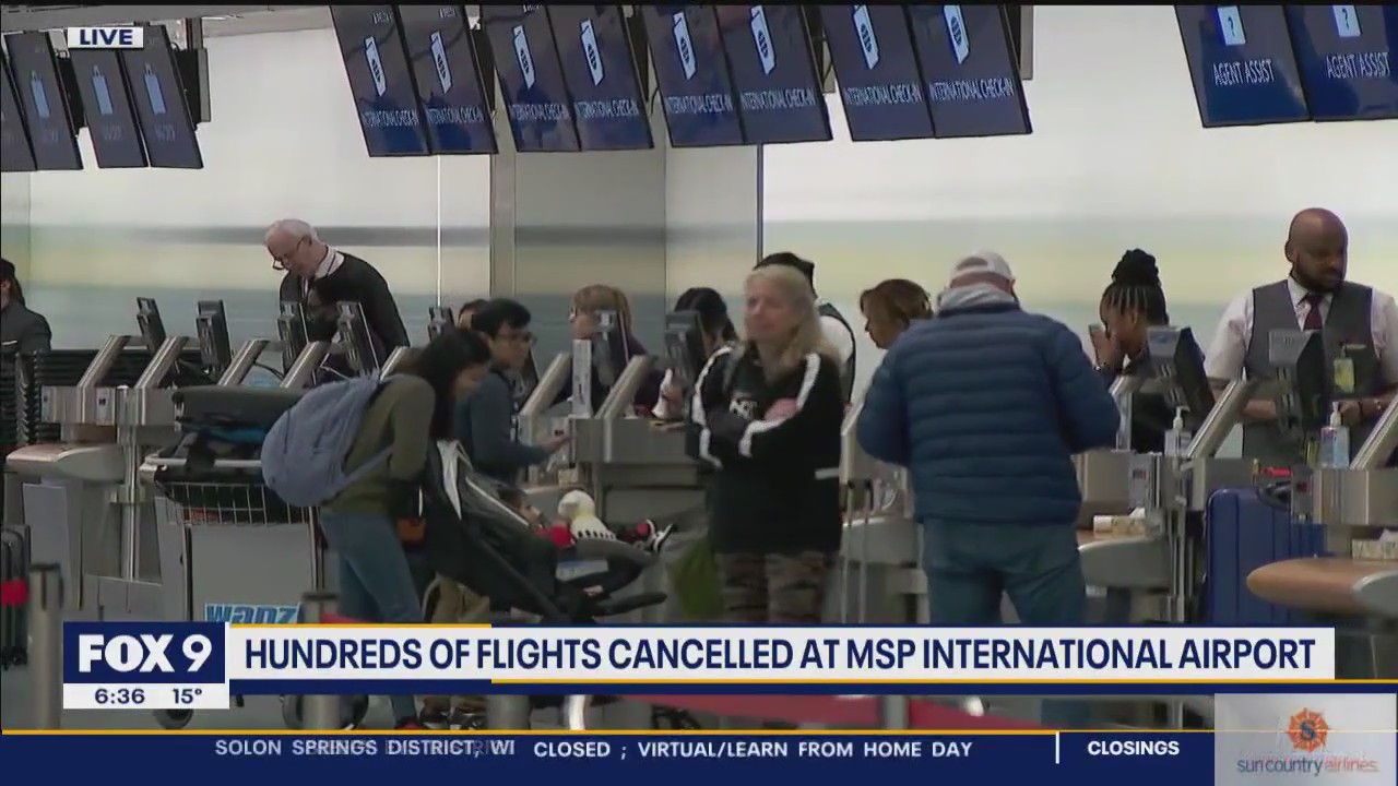 Hundreds of flights canceled at MSP Airport