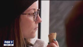 Ice cream shop opens for the season in Minnesota... then it snows