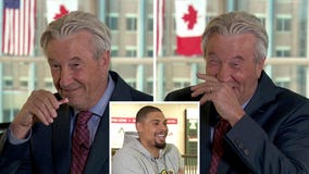 Smelling salts challenge: Wild's Ryan Reaves gets Jim Rich to take a sniff