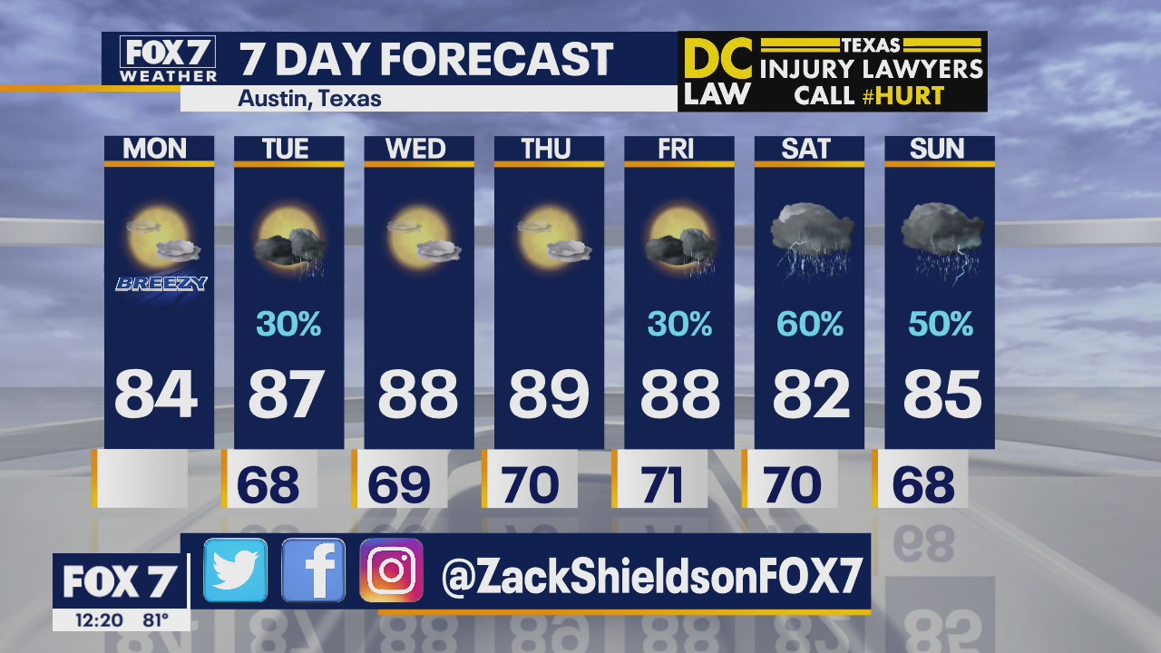 Noon weather forecast for May 11, 2020