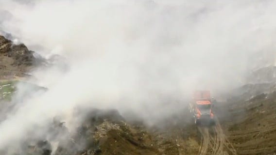 Rice County landfill fire continues to burn