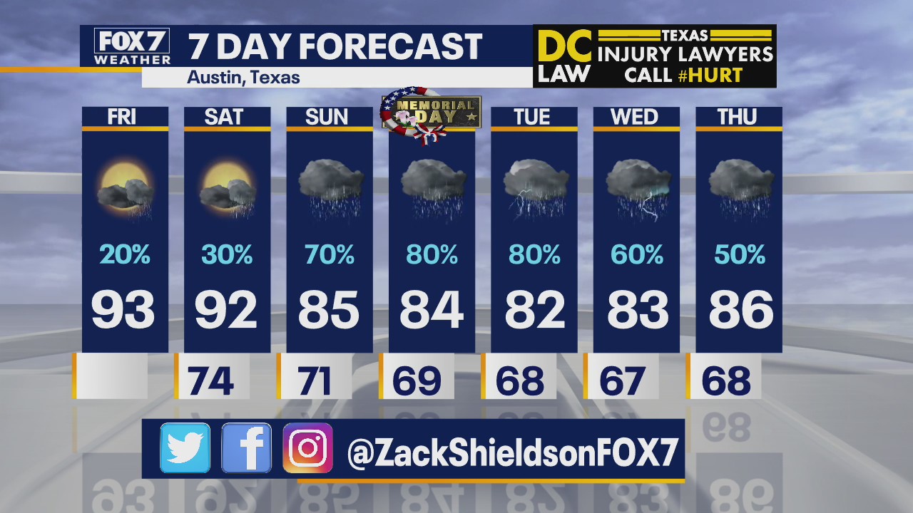 Noon weather forecast for May 22, 2020