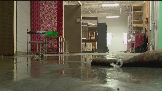 Main break floods Fridley antique shop