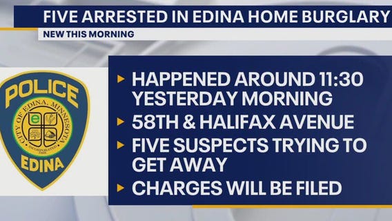 Edina home burglary: 5 arrested