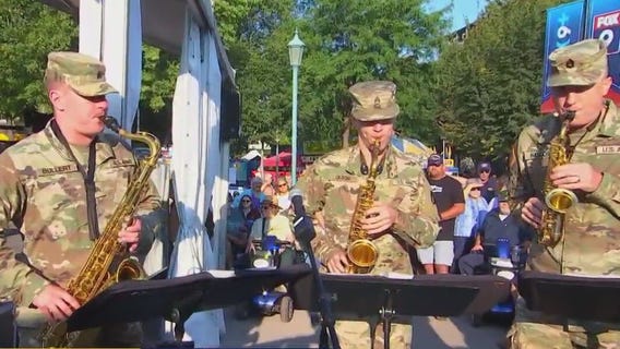 34th Infantry Division Red Bull Band performs at the fair