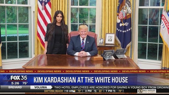 Kardashian back at White House to talk criminal justice