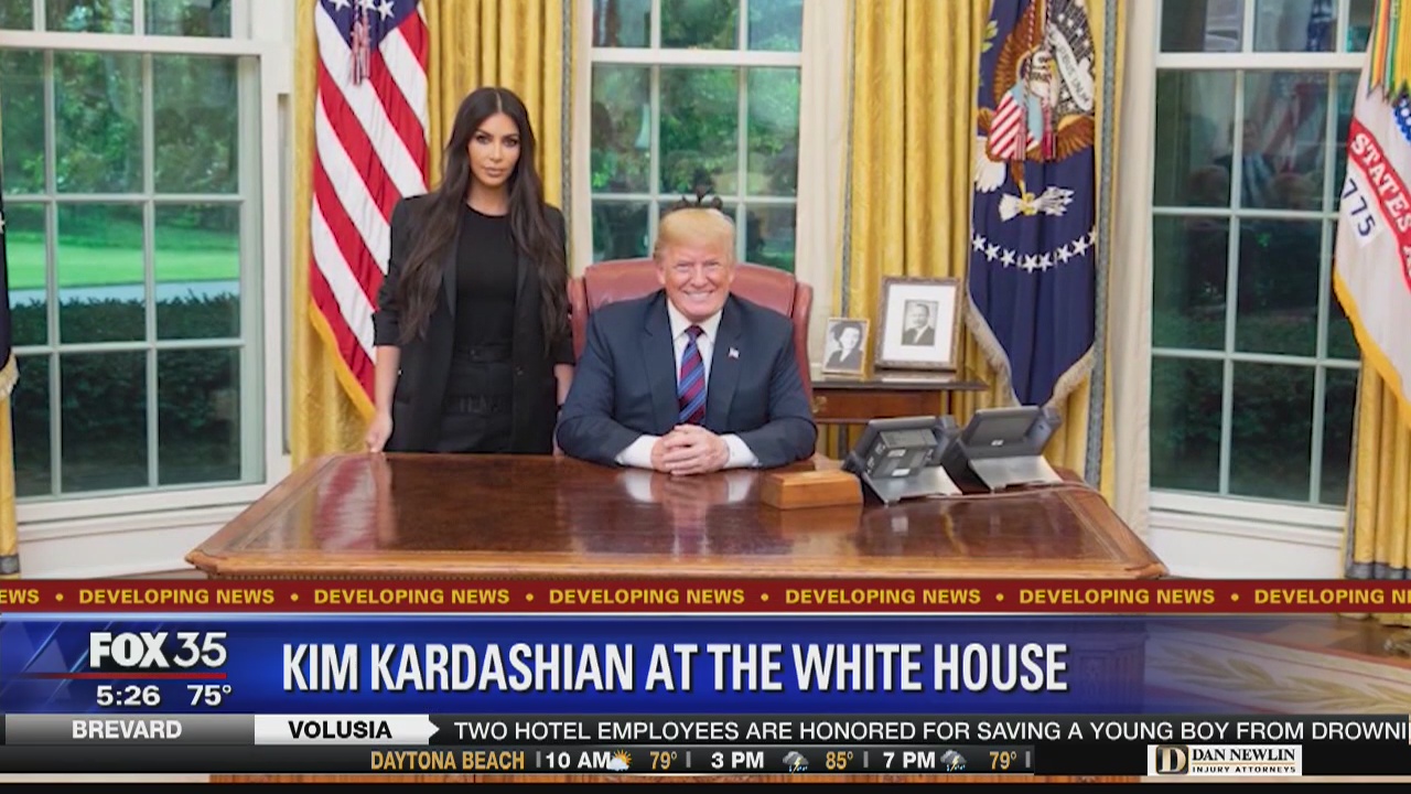 Kardashian back at White House to talk criminal justice