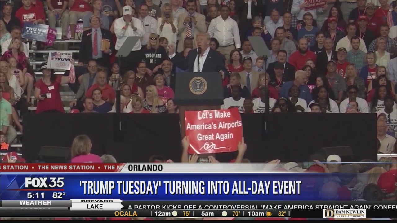 Trump rally in Orlando turning into full day event