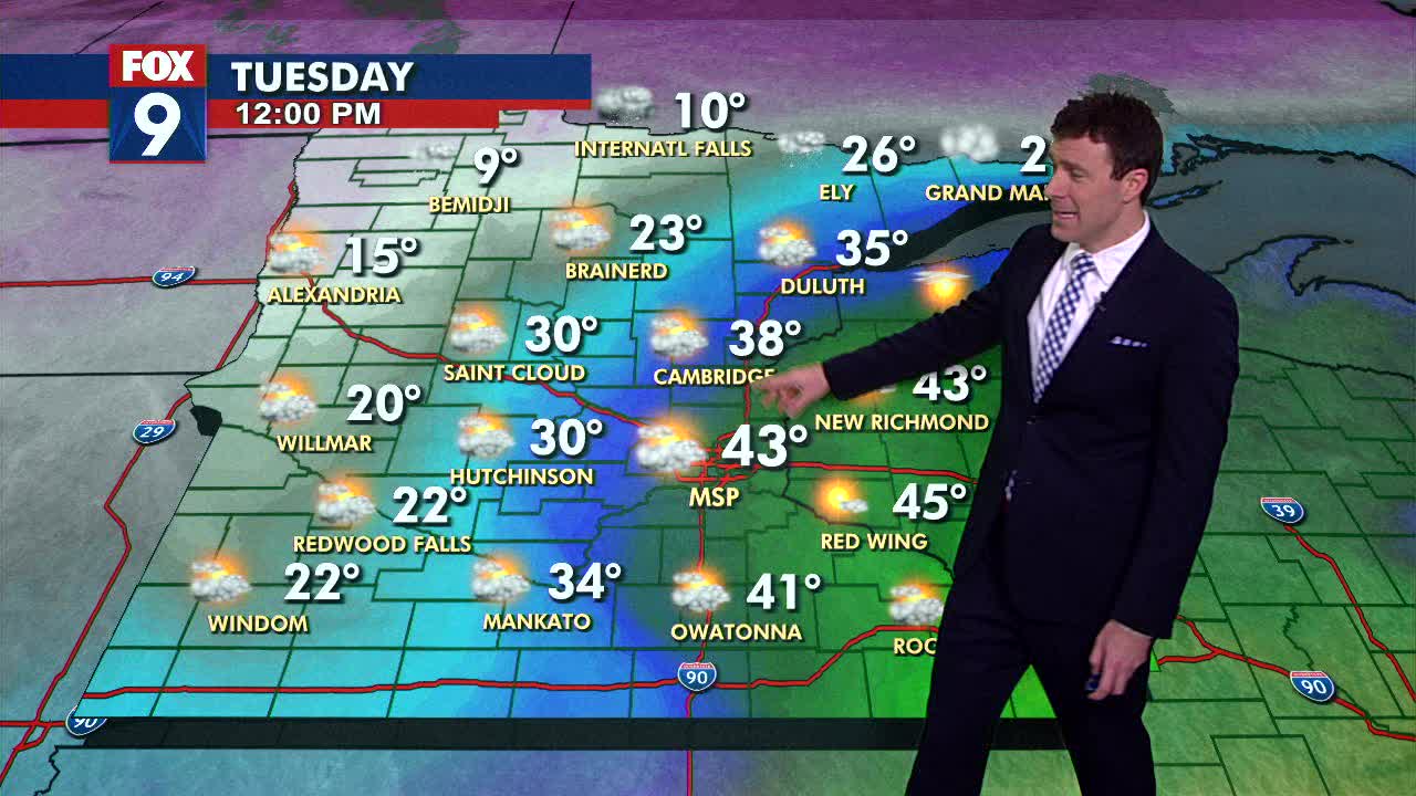 MN weather: Temps plunge and snow burst Tuesday