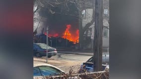 Fire at Minneapolis encampment [RAW]