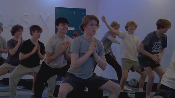 Minnetonka hockey players trade skates for yoga