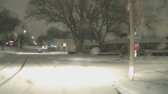 Spring snow making for slick roads Friday morning