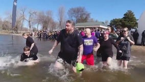 FOX 9's Ian Leonard at Polar Plunge in Burnsville