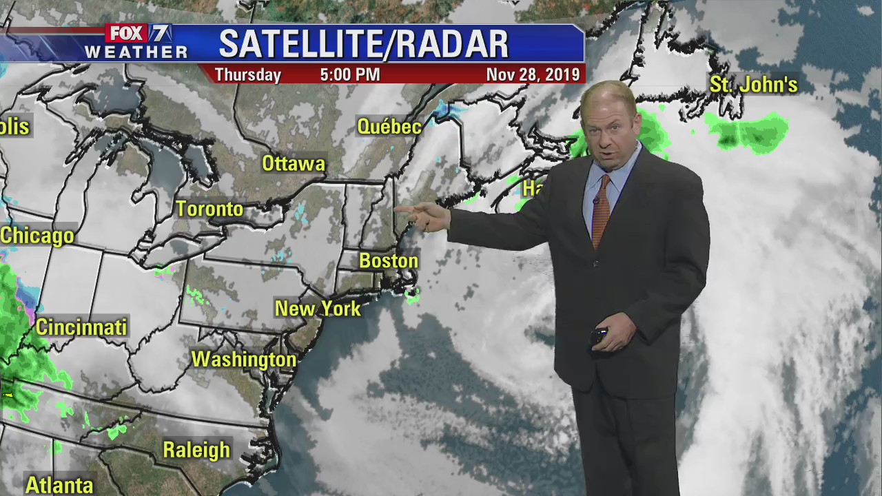 Evening weather forecast for Thursday, November 28